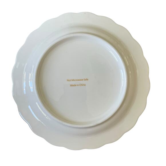 Yedi GOLD BOW Side Plates Set of 4 Ceramic 8in Holiday Glam White New - Picture 15 of 16